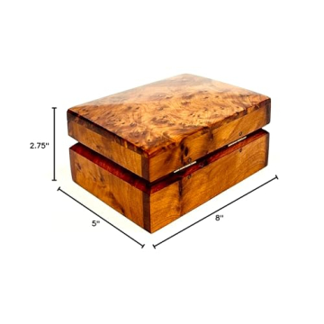 BAZAARDI Large Hand Carved Wooden Keepsake Box