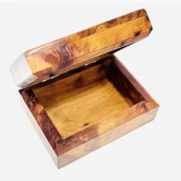 BAZAARDI Large Hand Carved Wooden Keepsake Box