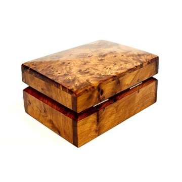 BAZAARDI Large Hand Carved Wooden Keepsake Box