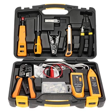 InstallerParts Professional Network Tool Kit 15 In 1 - RJ45 Crimper Tool Cat 5 Cat6 Cable Tester, Ga...