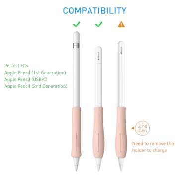 Fintie 2 Pack Silicone Grip Holders Compatible with Apple Pencil Pro, Apple Pencil (USB-C / 1st / 2n...