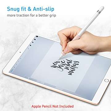 Fintie 2 Pack Silicone Grip Holders Compatible with Apple Pencil Pro, Apple Pencil (USB-C / 1st / 2nd Generation), Ergonomics Protective Skin Sleeve Case Accessories, Pink Sand