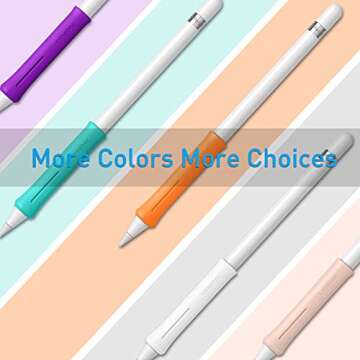Fintie 2 Pack Silicone Grip Holders Compatible with Apple Pencil Pro, Apple Pencil (USB-C / 1st / 2nd Generation), Ergonomics Protective Skin Sleeve Case Accessories, Pink Sand