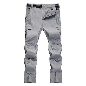 WENRONSTA Men's Hiking Work Cargo Pants Quick-Dry Lightweight Waterproof 6 Pockets Outdoor Mountain ...