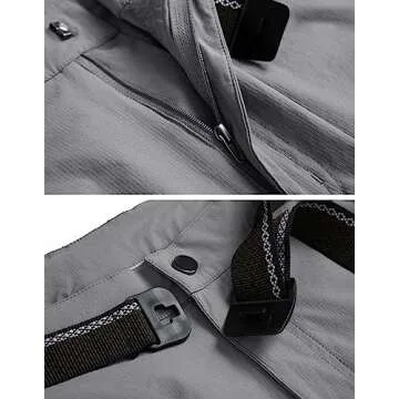 WENRONSTA Men's Hiking Work Cargo Pants Quick-Dry Lightweight Waterproof 6 Pockets Outdoor Mountain Fishing Camping Pants Light Grey XL