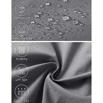 WENRONSTA Men's Hiking Work Cargo Pants Quick-Dry Lightweight Waterproof 6 Pockets Outdoor Mountain Fishing Camping Pants Light Grey XL