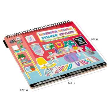 Fashion Angels Interior Design Sticker Stylist - 20 Style Boards with 14 Sticker Sheets - Interior Design Set for Kids - Room Design Kit for Girls - 550+ Aesthetic Room Decor Stickers - Ages 6 and Up