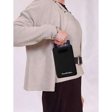 Handsfree, secure PortaPocket keeps your cell phone (etc!) safe & handy. Secure pouch fits almost any smartphone or cellphone. Smart phone Holder/Gear. Great for passports, keys+
