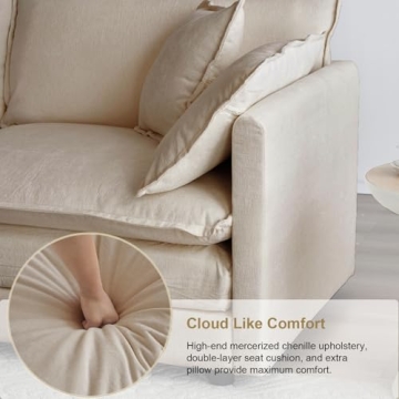 KIVENJAJA Oversized Chenille Sofa Chair for Comfort
