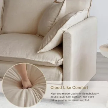 KIVENJAJA Oversized Chenille Sofa Chair for Comfort