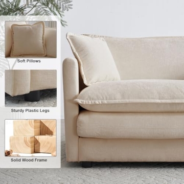 KIVENJAJA Oversized Chenille Sofa Chair for Comfort