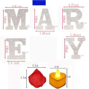 LED Light Up Letter, Valentine Gift - Light Up Marry Me Sign with Warm White LEDs - Proposal Sign, Will You Marry Me Sign, Wedding Sign, Engagement Sign, Romantic Proposal