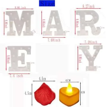 LED Light Up Letter, Valentine Gift - Light Up Marry Me Sign with Warm White LEDs - Proposal Sign, Will You Marry Me Sign, Wedding Sign, Engagement Sign, Romantic Proposal