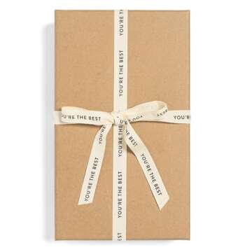 Sisterly Market Cotton Herringbone Custom Ribbon Natural 5/8'' x 10 Yards (5/8'', You're The Best)