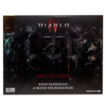 McFarlane Toys - Diablo IV Rend Barbarian and Blood Necromancer 2pk Gold Label 1:12 Scale Posed Figures, Gold Label, Amazon Exclusive