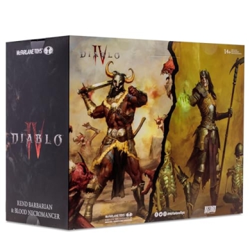 McFarlane Toys - Diablo IV Rend Barbarian and Blood Necromancer 2pk Gold Label 1:12 Scale Posed Figures, Gold Label, Amazon Exclusive