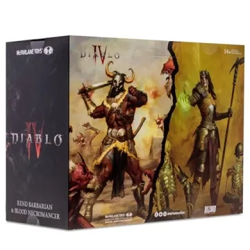McFarlane Toys - Diablo IV Rend Barbarian and Blood Necromancer 2pk Gold Label 1:12 Scale Posed Figures, Gold Label, Amazon Exclusive