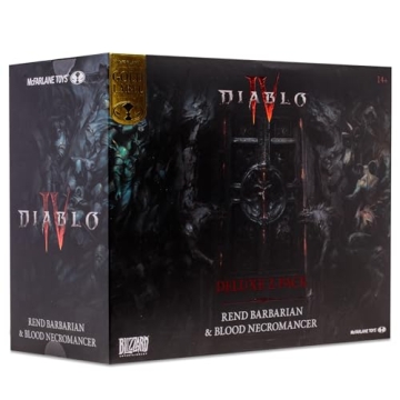 McFarlane Toys - Diablo IV Rend Barbarian and Blood Necromancer 2pk Gold Label 1:12 Scale Posed Figures, Gold Label, Amazon Exclusive