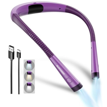 Glocusent Book Light: 3 Colors, 6 Brightness Levels