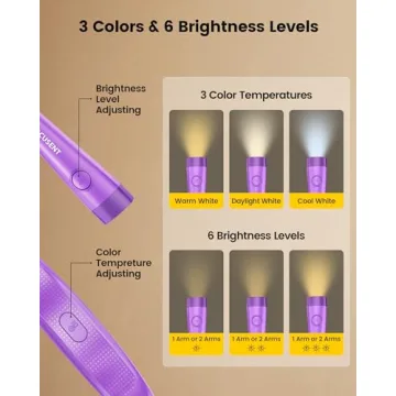 Glocusent Book Light: 3 Colors, 6 Brightness Levels