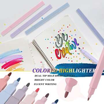 12 Pcs Bible Highlighters and Pens No Bleed Aesthetic Highlighters with Chisel Tip Pastel Markers Multicolor Aesthetic Pens Kawaii Stationary for School Office Journal Supplies (Fresh)