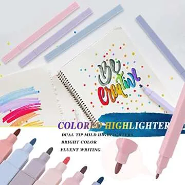 12 Pcs Bible Highlighters and Pens No Bleed Aesthetic Highlighters with Chisel Tip Pastel Markers Multicolor Aesthetic Pens Kawaii Stationary for School Office Journal Supplies (Fresh)