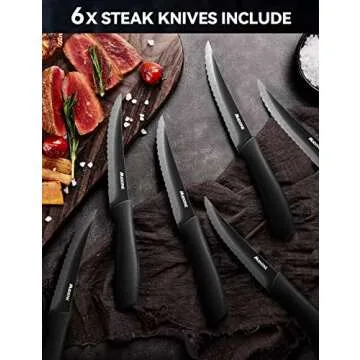 MIDONE 17 PCS Kitchen Knife Set with Acrylic Block