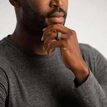 Enso Bevel Classic Silicone Wedding Ring for Active Couples