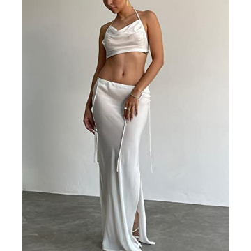 Chic Women 2 Piece Long Skirt Set for Summer Wear