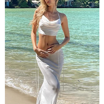 Chic Women 2 Piece Long Skirt Set for Summer Wear