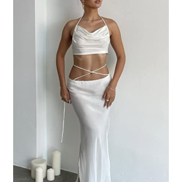 Chic Women 2 Piece Long Skirt Set for Summer Wear