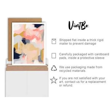 Abstract Landscape Wall Art - Antique Art Prints for Home Decor - Rustic Farm and Country Landscape Wall Decoration for Living Room, Dining Room - 11x14 inches, Ready to Frame (Morning Blossoms #1)