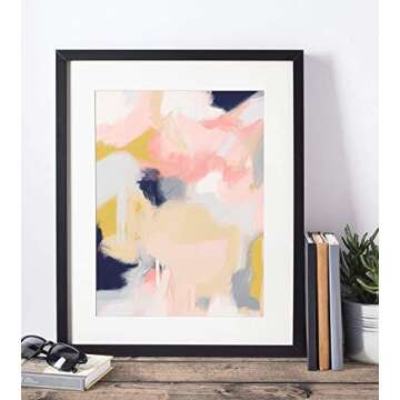 Abstract Landscape Wall Art - Antique Art Prints for Home Decor - Rustic Farm and Country Landscape Wall Decoration for Living Room, Dining Room - 11x14 inches, Ready to Frame (Morning Blossoms #1)