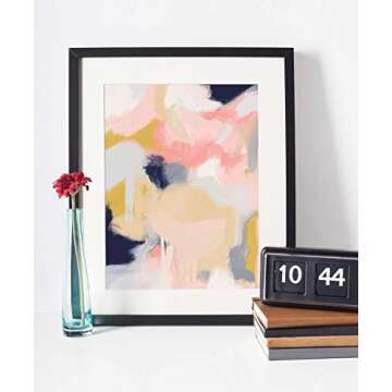 Abstract Landscape Wall Art - Antique Art Prints for Home Decor - Rustic Farm and Country Landscape Wall Decoration for Living Room, Dining Room - 11x14 inches, Ready to Frame (Morning Blossoms #1)