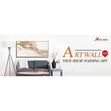 ARTLAND Canvas Prints Modern Abstract Wall Decor Water Flow Shape Contemporary Pink Gold Marble Pattern Wall Art for Living Room Bedroom Gallery Wrapped Ready to Hang 20x40 inches