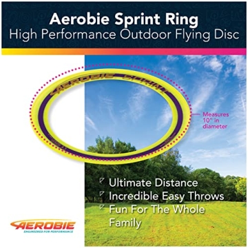 Aerobie Sprint Ring - Ultimate 10-Inch Flying Disc for Outdoor Fun