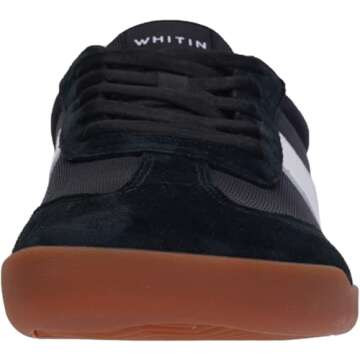 WHITIN Fashion Minimalist Barefoot Shoes for Women Wide Toe Box Minimus Zero Drop Sole Sneakers Size 8 8W Workout Lace Up Black Gum 39