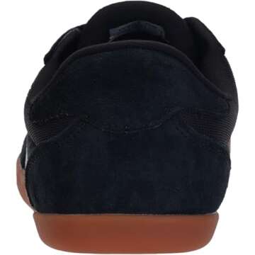 WHITIN Fashion Minimalist Barefoot Shoes for Women Wide Toe Box Minimus Zero Drop Sole Sneakers Size 8 8W Workout Lace Up Black Gum 39