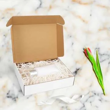 RLAVBL 13x10x3 Shipping Boxes Set of 25, White Corrugated Cardboard Box for Packing, Mailing, Business