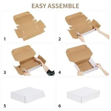 RLAVBL 13x10x3 Shipping Boxes Set of 25, White Corrugated Cardboard Box for Packing, Mailing, Business