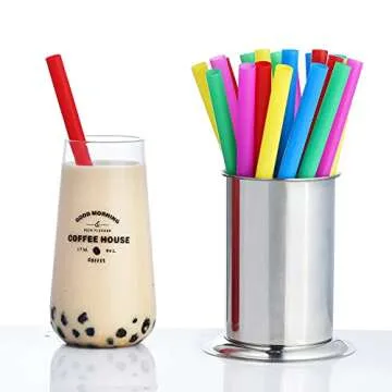 100 Extra Large Bubble Tea Smoothie Straws - Eco-Friendly