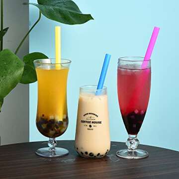100 Extra Large Bubble Tea Smoothie Straws - Eco-Friendly