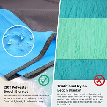 POPCHOSE Beach Blanket Sandproof Waterproof Extra Large