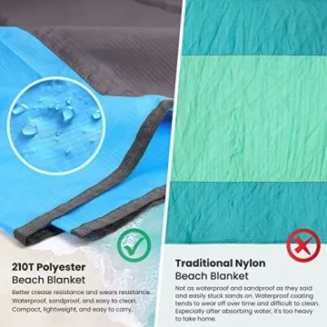 POPCHOSE Beach Blanket Sandproof Waterproof Extra Large