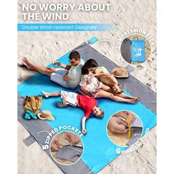 POPCHOSE Beach Blanket Sandproof Waterproof Extra Large
