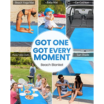 POPCHOSE Beach Blanket Sandproof Waterproof Extra Large