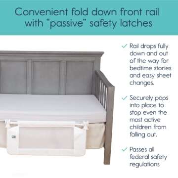 hiccapop Convertible Crib Bed Rail for Toddlers, Crib Rail Guard, Toddler Bed Rail for Crib, Baby Be...