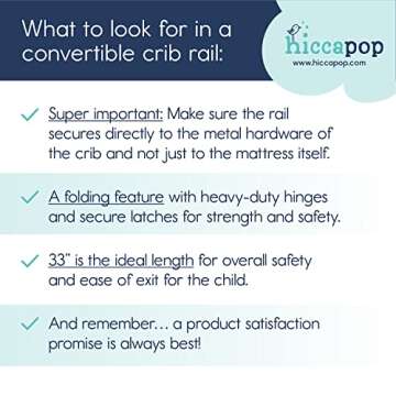 hiccapop Convertible Crib Bed Rail for Toddlers, Crib Rail Guard, Toddler Bed Rail for Crib, Baby Bed Rail Guard with Reinforced Anchor Safety