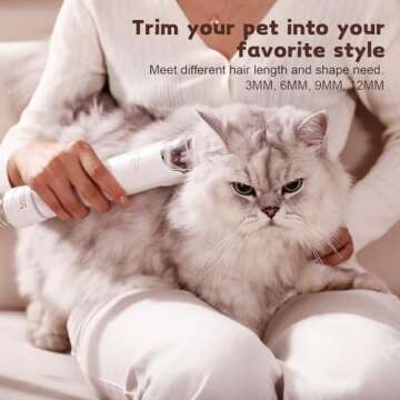 Dog Grooming Kit & Dog Grooming Vacuum, 12Kpa Suction Pet Vacuum Grooming Kit with Low Noise, 3 Suct...