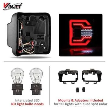 Winjet LED Sequential Tail Lights for Jeep Wrangler JL 2018-2025